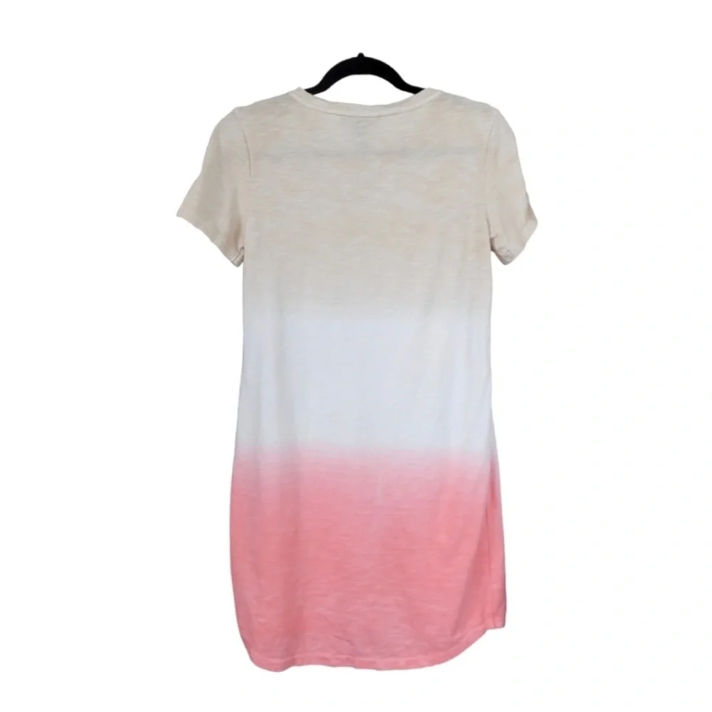 Sanctuary Ombré Tie-Dye Crew Neck Mini Shift T-Shirt Dress w/ Sleeve Detail - Picture 3 of 8